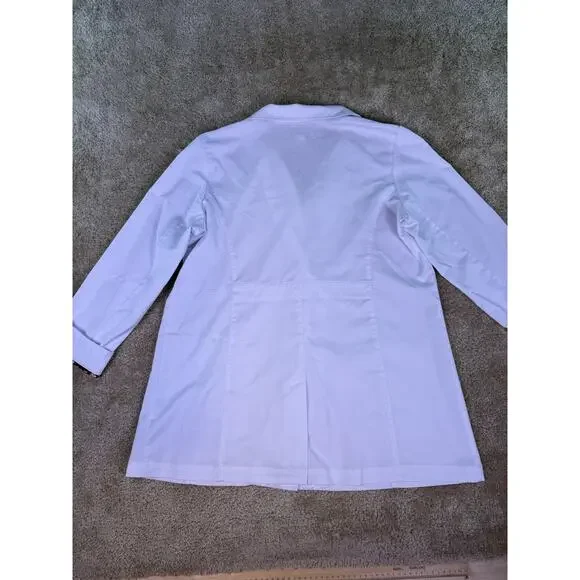 Betsey Johnson Women's Juniper White 2 Pocket Button Front Lab Coat XL E257 - Picture 8 of 11